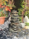 600mm Slate Stack Pyramid | Welsh Slate Water Features