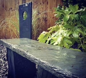 Slate garden bench