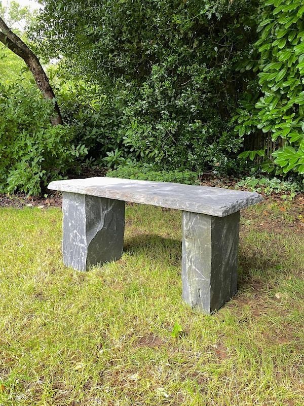 Slate garden bench deals