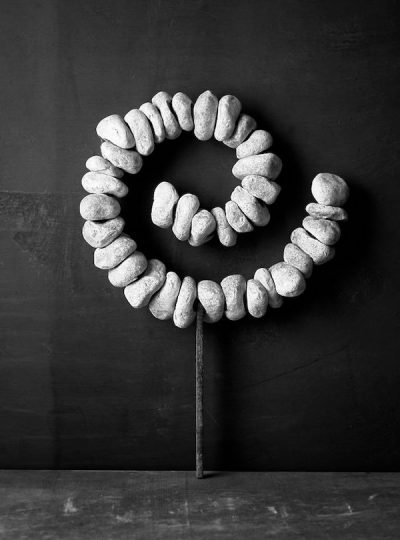 White Cobble Garden Sculpture