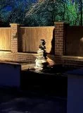 1500mm Slate Pyramid at night | Welsh Slate Water Features