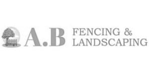 AB Fencing & Landscaping Logo B+W | Welsh Slate Water Features