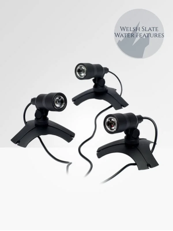 Set Of 3 Garden Lights | Welsh Slate Water Features
