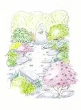 RHS-Zen-Garden-Sketch-Welsh-Slate-Water-Features