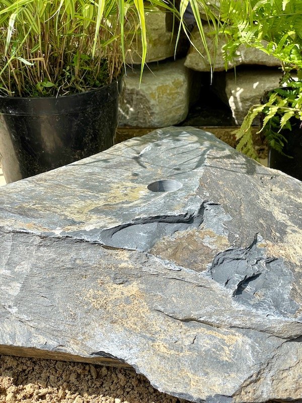 natural stone water feature for landscaping project