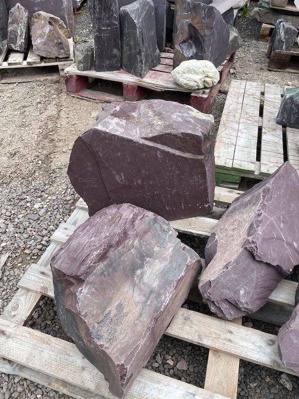 5 X Plum Rockery Pieces | Welsh Slate Water Features 2