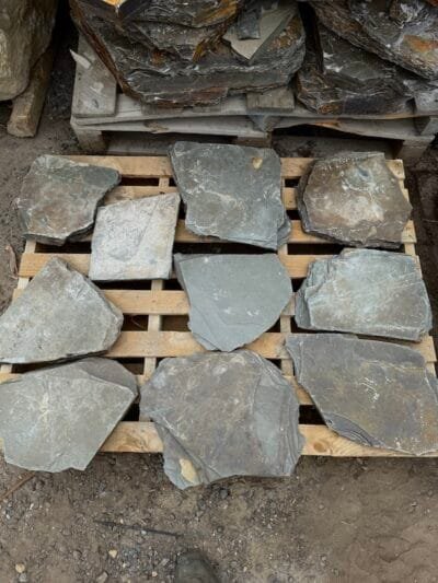Slate Stepping Stones Pack of 10 | Welsh Slate Water Features 01