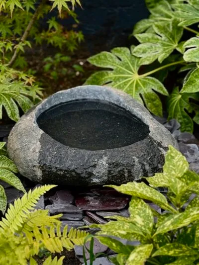 Stone Bowl Bird Bath SBB25 | Welsh Slate Water Features 01