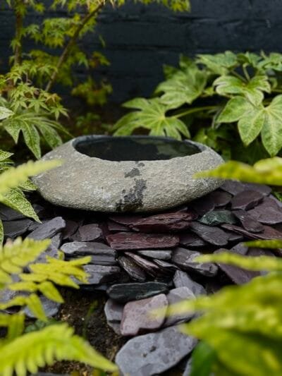 Stone Bowl Bird Bath SBB27 | Welsh Slate Water Features 03