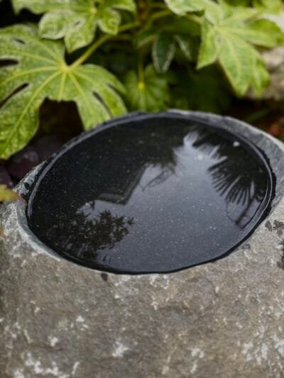 Stone Bowl Bird Bath SBB27 | Welsh Slate Water Features 06