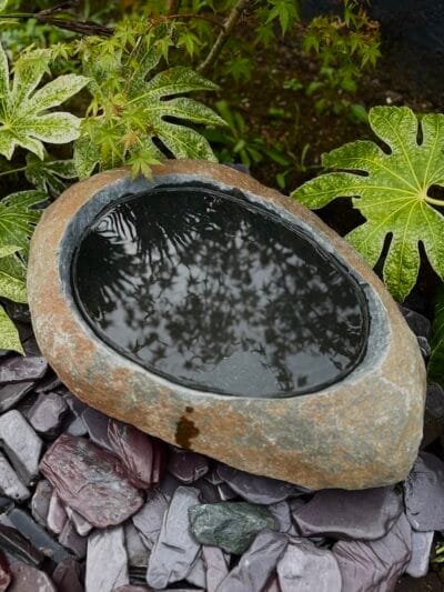 Stone Bowl Bird Bath SBB28 | Welsh Slate Water Features 06
