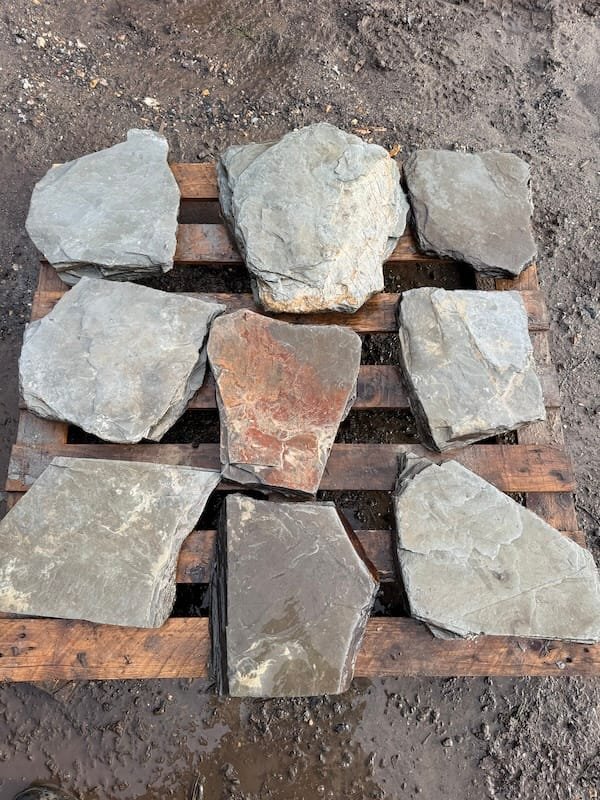 Slate Stepping Stones Pack of 9 | Welsh Slate Water Features 20 Slate Stepping Stones Pack of 9 | Welsh Slate Water Features 20