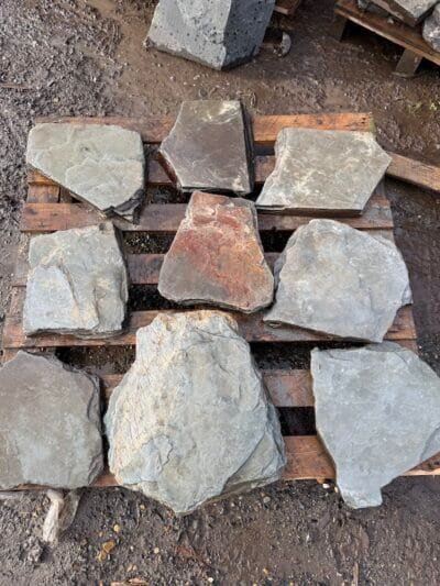 Slate Stepping Stones Pack of 9 | Welsh Slate Water Features 28