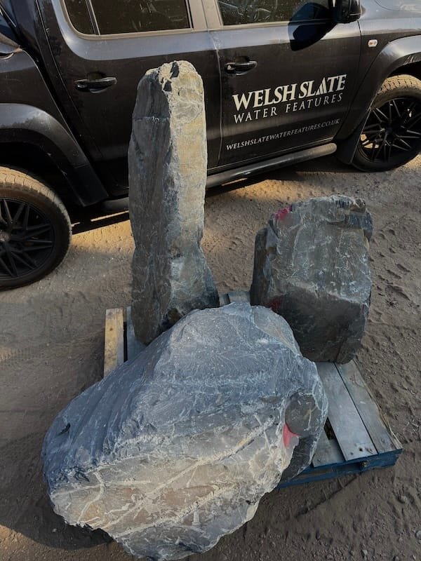 Triad of Stones TS23 | Welsh Slate Water Features 03 Triad of Stones TS23 | Welsh Slate Water Features 03