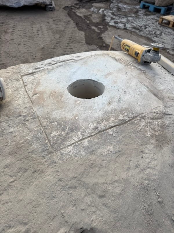 Chiselling out flat recess for steel plate