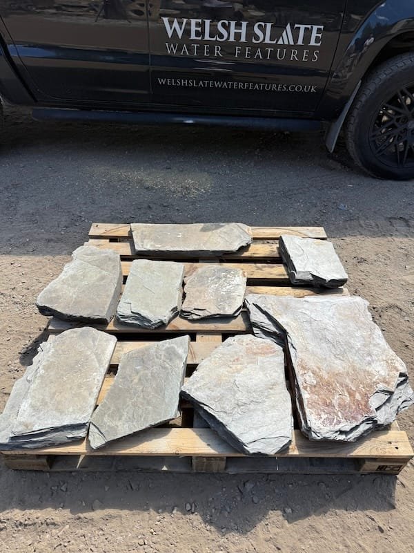 Slate Stepping Stones Pack of 9 | Welsh Slate Water Features 30 Slate Stepping Stones Pack of 9 | Welsh Slate Water Features 30